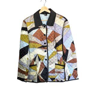 Vintage Etcetera Patchwork Quilted Silk Jacket Multicolor size 14